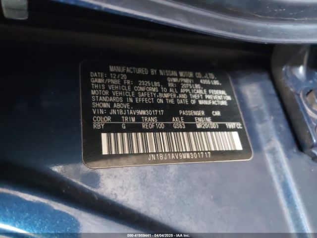JN1BJ1AV9MW301717 Nissan Rogue Sport S Fwd Xtronic Cvt