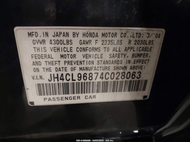 2004 ACURA TSX JH4CL96874C028063 Photo 8