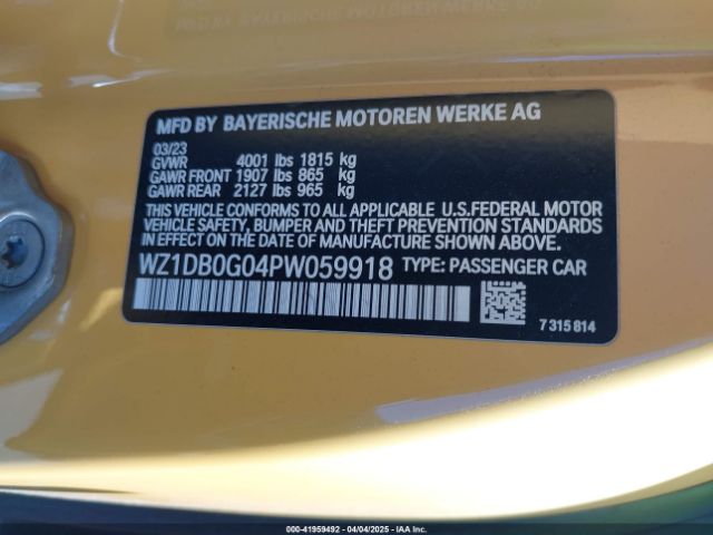 2023 TOYOTA GR SUPRA WZ1DB0G04PW059918 Photo 8