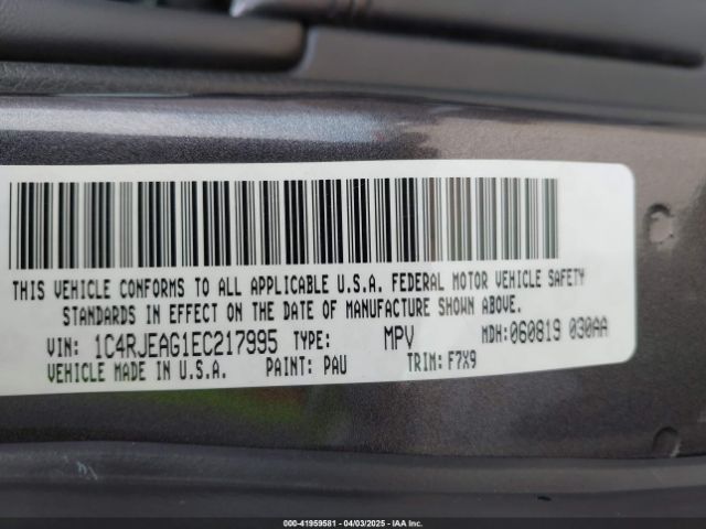2014 JEEP GRAND CHEROKEE 1C4RJEAG1EC217995 Photo 8