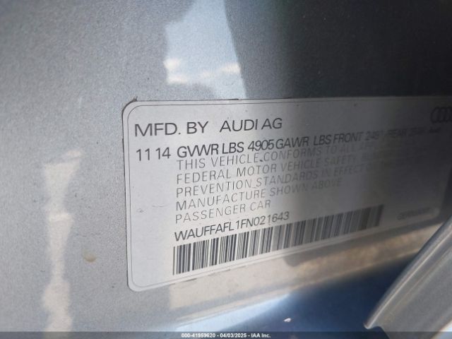 WAUFFAFL1FN021643 Audi A4 2.0t Premium