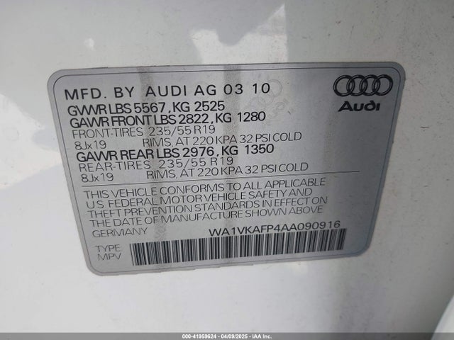 2010 AUDI Q5 WA1VKAFP4AA090916 Photo 8