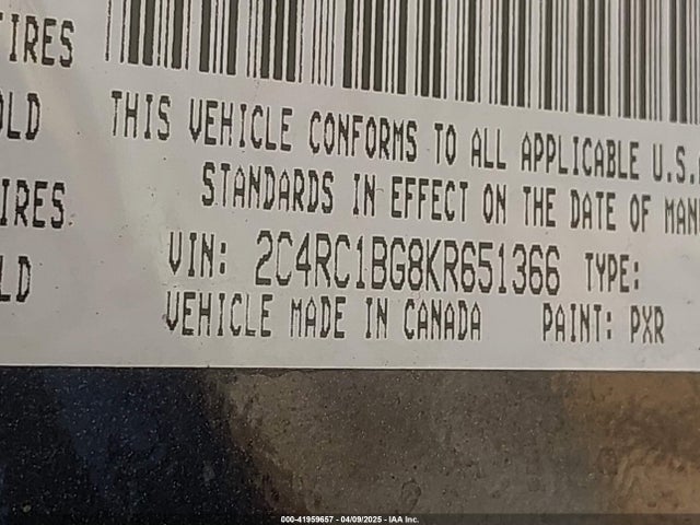 2C4RC1BG8KR651366 Chrysler Pacifica Touring L