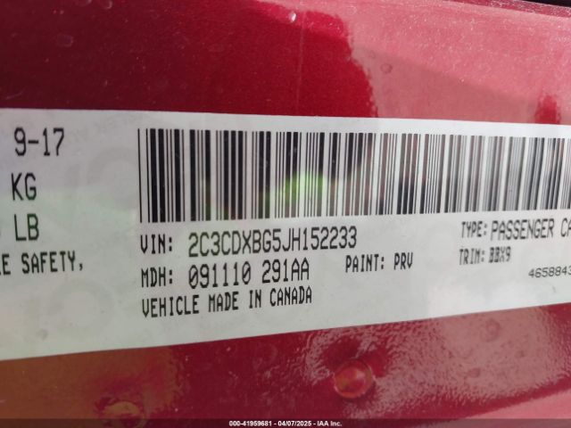 2018 DODGE CHARGER 2C3CDXBG5JH152233 Photo 8