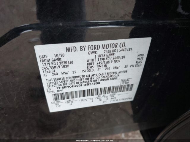 2020 FORD EDGE 2FMPK4K93LBB35550 Photo 8