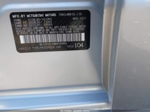 2021 MITSUBISHI MIRAGE G4 ML32FUFJ6MHF06864 Photo 8