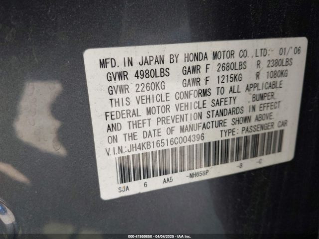 2006 ACURA RL JH4KB16516C004396 Photo 8