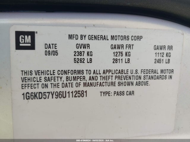 2006 CADILLAC DTS 1G6KD57Y96U112581 Photo 8