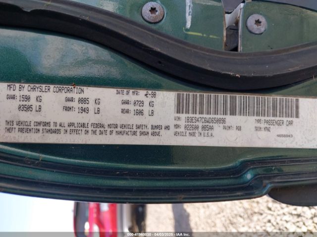 1998 DODGE NEON 1B3ES47C6WD650896 Photo 8