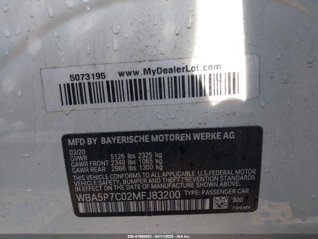 WBA5P7C02MFJ83200 BMW 330e