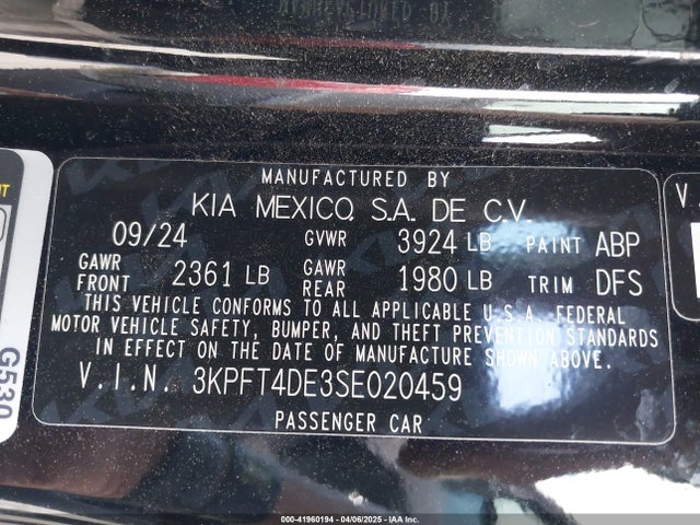 KIA K4 Lx 2025 3KPFT4DE3SE020459 Image 9