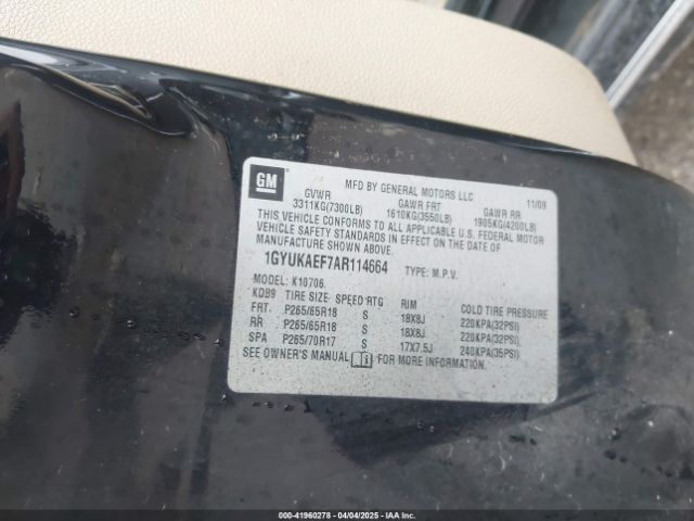 2010 CADILLAC ESCALADE 1GYUKAEF7AR114664 Photo 8