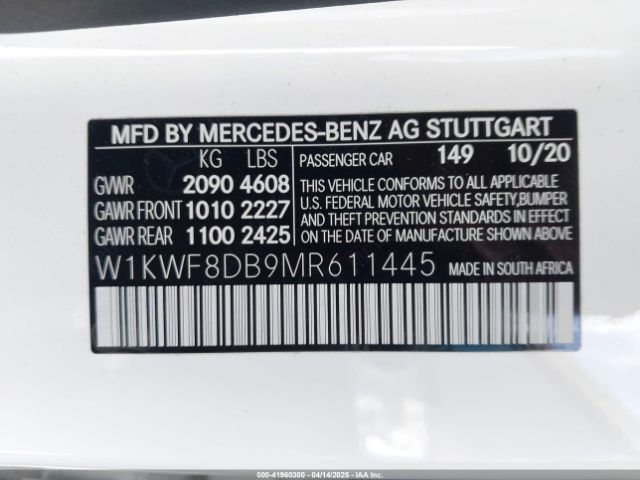 2021 MERCEDES-BENZ C 300 W1KWF8DB9MR611445 Photo 8