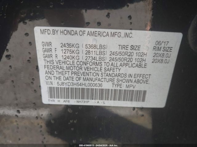 5J8YD3H54HL000636 Acura Mdx Technology Package