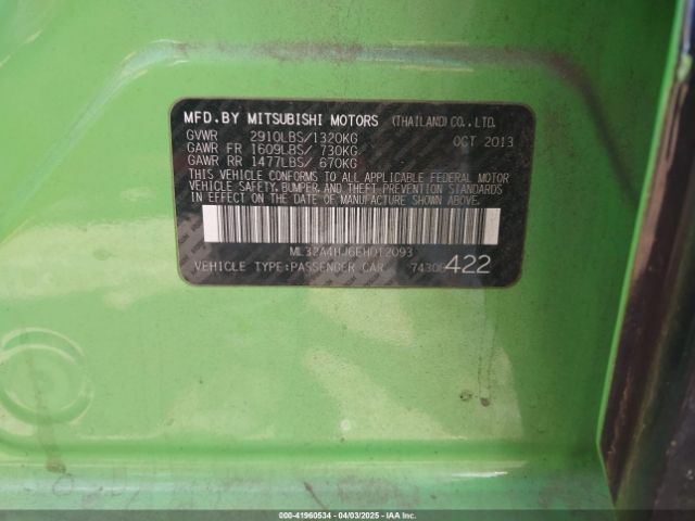 ML32A4HJ6EH012093 Mitsubishi MIRAGE ES