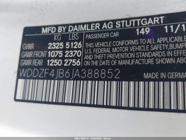 WDDZF4JB6JA388852 Mercedes-Benz E 300