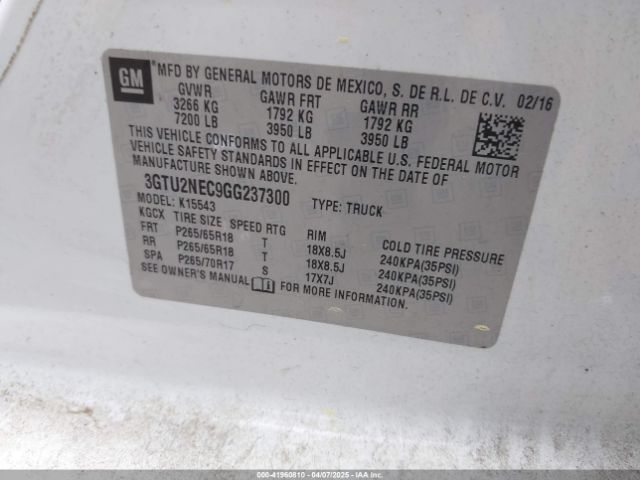 3GTU2NEC9GG237300 GMC Sierra 1500 Slt