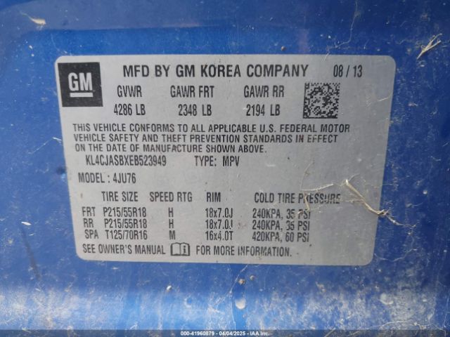 KL4CJASBXEB523949 Buick Encore