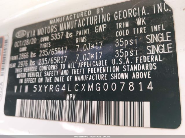 2021 KIA SORENTO 5XYRG4LCXMG007814 Photo 8