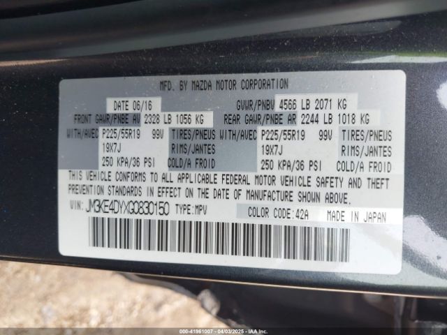 JM3KE4DYXG0830150 Mazda Cx-5 Grand Touring