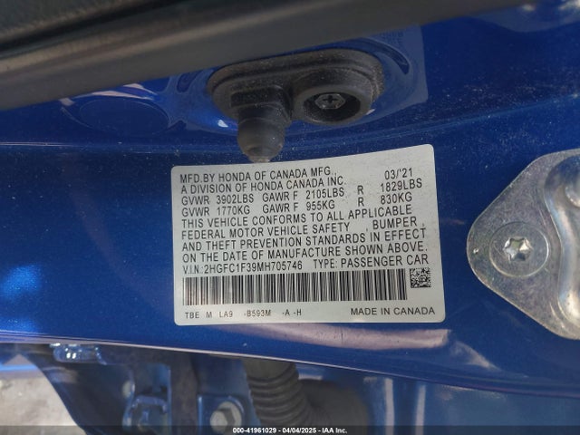 2HGFC1F39MH705746 Honda CIVIC EX