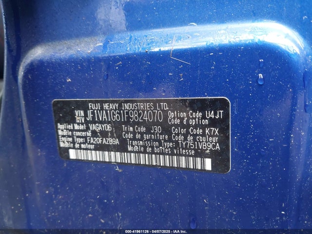 JF1VA1G61F9824070 Subaru Wrx Limited