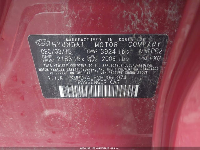 Hyundai ELANTRA SE 2017 KMHD74LF2HU060074 Image 9