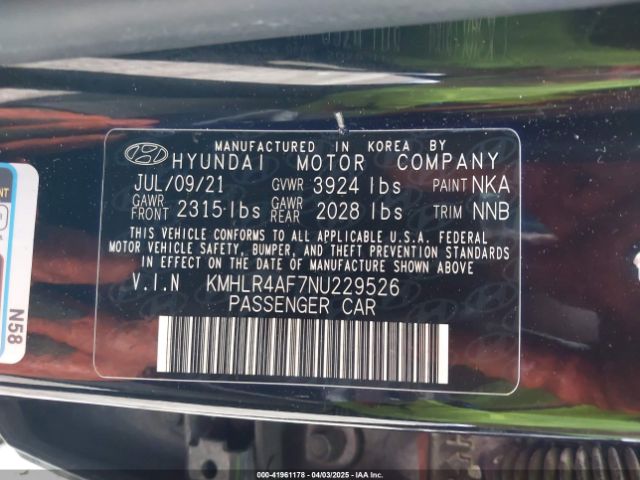 KMHLR4AF7NU229526 Hyundai Elantra N Line