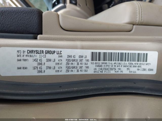 1C4RJFBGXEC356754 Jeep Grand Cherokee Limited