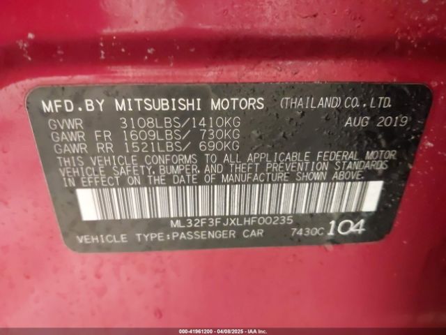 ML32F3FJXLHF00235 Mitsubishi Mirage G4 Es