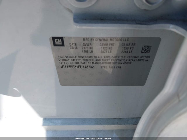 1G1125S31FU143732 Chevrolet Impala 2lt