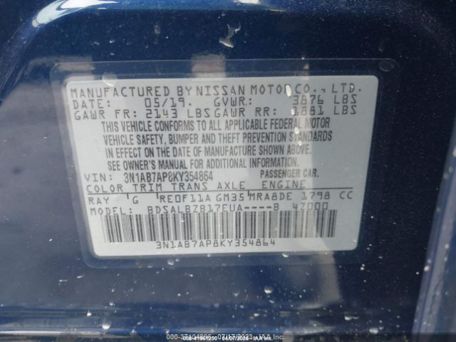 3N1AB7AP8KY354864 Nissan SENTRA S
