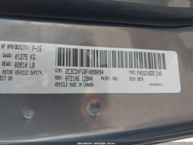 2C3CDXFG8FH898094 Dodge Charger Se