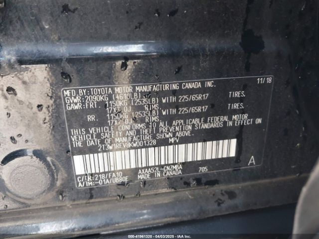 2T3W1RFV8KW001328 Toyota Rav4 Xle