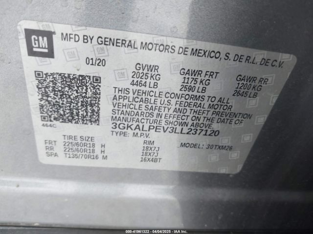 3GKALPEV3LL237120 GMC Terrain Fwd Slt