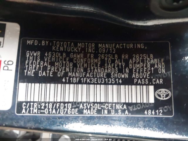4T1BF1FK3EU313514 Toyota CAMRY LE