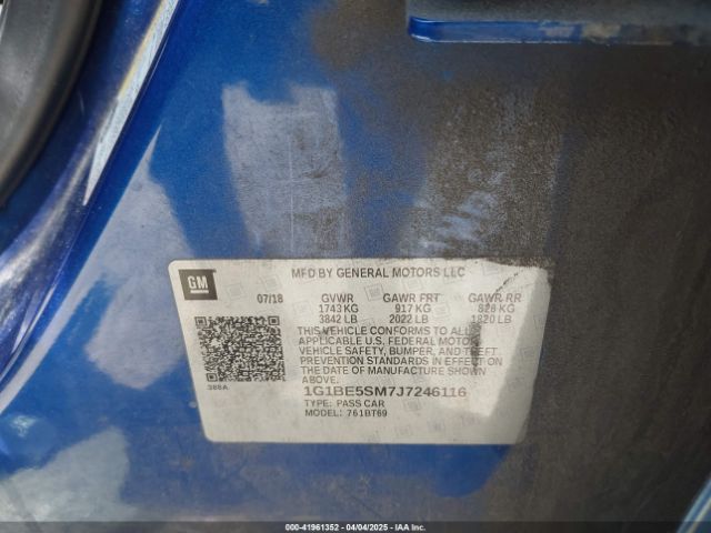 1G1BE5SM7J7246116 Chevrolet Cruze Lt Auto