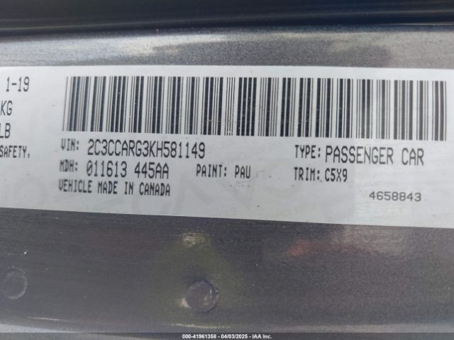 2019 CHRYSLER 300 2C3CCARG3KH581149 Photo 8