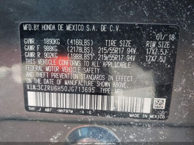3CZRU6H50JG713695 Honda HR-V EX