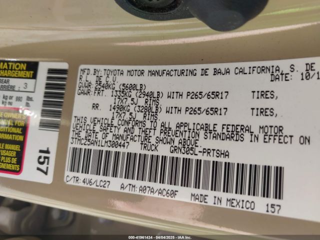 3TMCZ5AN1LM300447 Toyota Tacoma Trd Sport