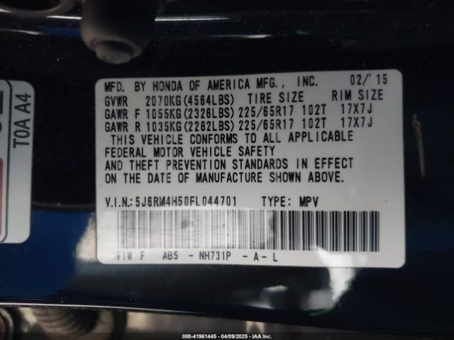 5J6RM4H50FL044701 Honda CR-V EX