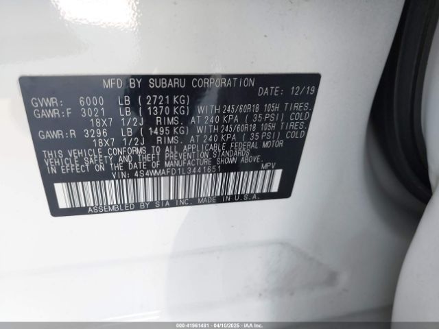 4S4WMAFD1L3441651 Subaru Ascent Premium