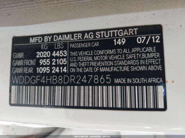 2013 MERCEDES-BENZ C 250 WDDGF4HB8DR247865 Photo 8
