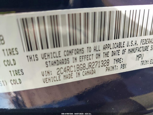 2C4RC1BG8JR271328 Chrysler Pacifica Touring L