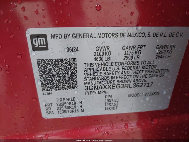 3GNAXXEG3RL362717 Chevrolet Equinox Awd Premier