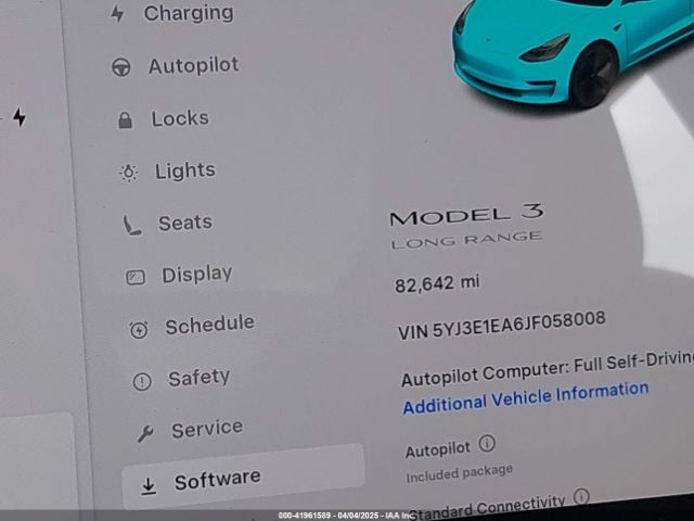 5YJ3E1EA6JF058008 Tesla Model 3 Long Range/mid Range