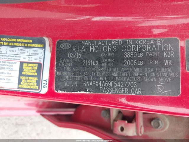 KNAFX4A69F5427203 KIA FORTE LX