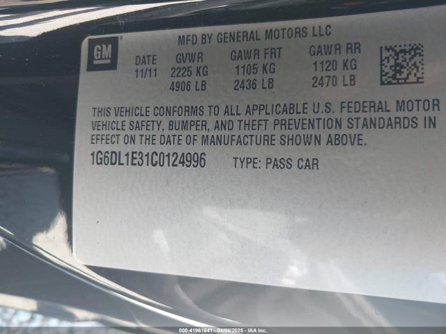 2012 CADILLAC CTS 1G6DL1E31C0124996 Photo 8