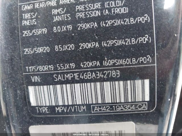 2011 LAND ROVER RANGE ROVER SALMP1E46BA342783 Photo 8