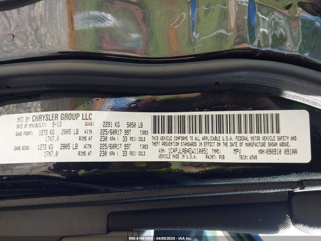 1C4PJLAB4EW110051 Jeep Cherokee Sport